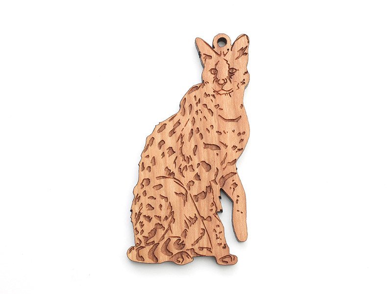 Serval Wooden Ornament