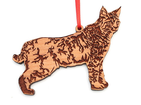 Bobcat Wooden Ornament