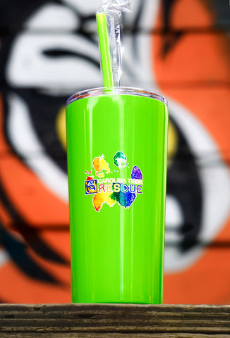 Pawprint Tumbler with Straw