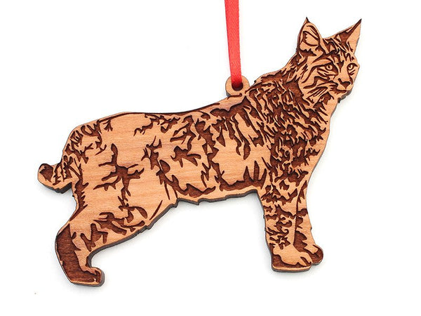 Bobcat Wooden Ornament